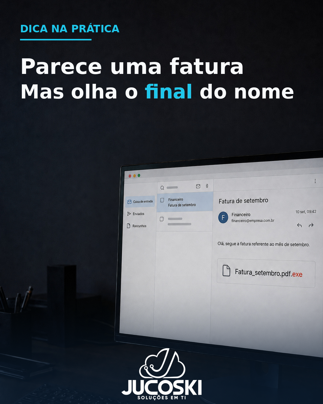 Dica para identificar anexo de cobrança com dupla extensão no nome do arquivo